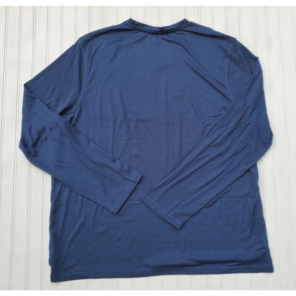 Cuddl Duds Mens XL Navy Blue V-Neck Long Sleeve Base Layer Shirt NEW Outdoor - Picture 6 of 6